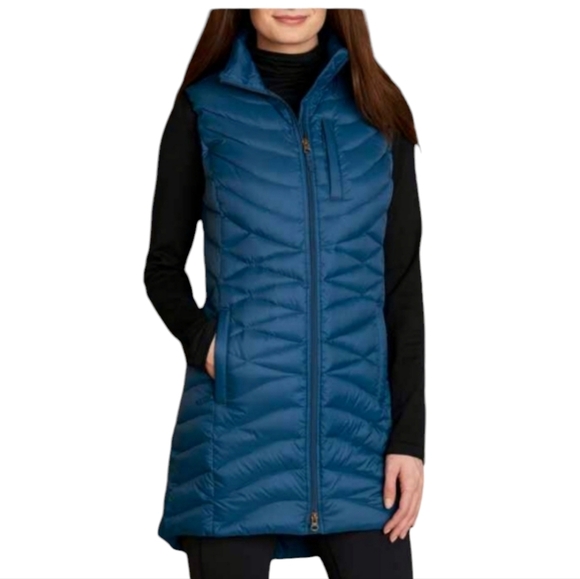 Duluth Trading Co Jackets & Blazers - Duluth Trading Company Down Right Blue Quilted Tunic Puffer Vest- GUC
